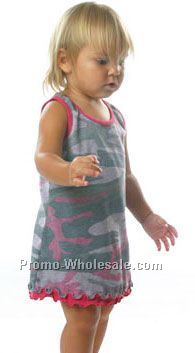 Infants Heather Camouflage Sleeveless Lettuce Edge Dress (6m-24m)
