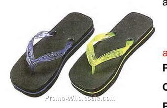 Ladies Flip Flops W/ 1" Thick Sole (60 Pairs Per Case)