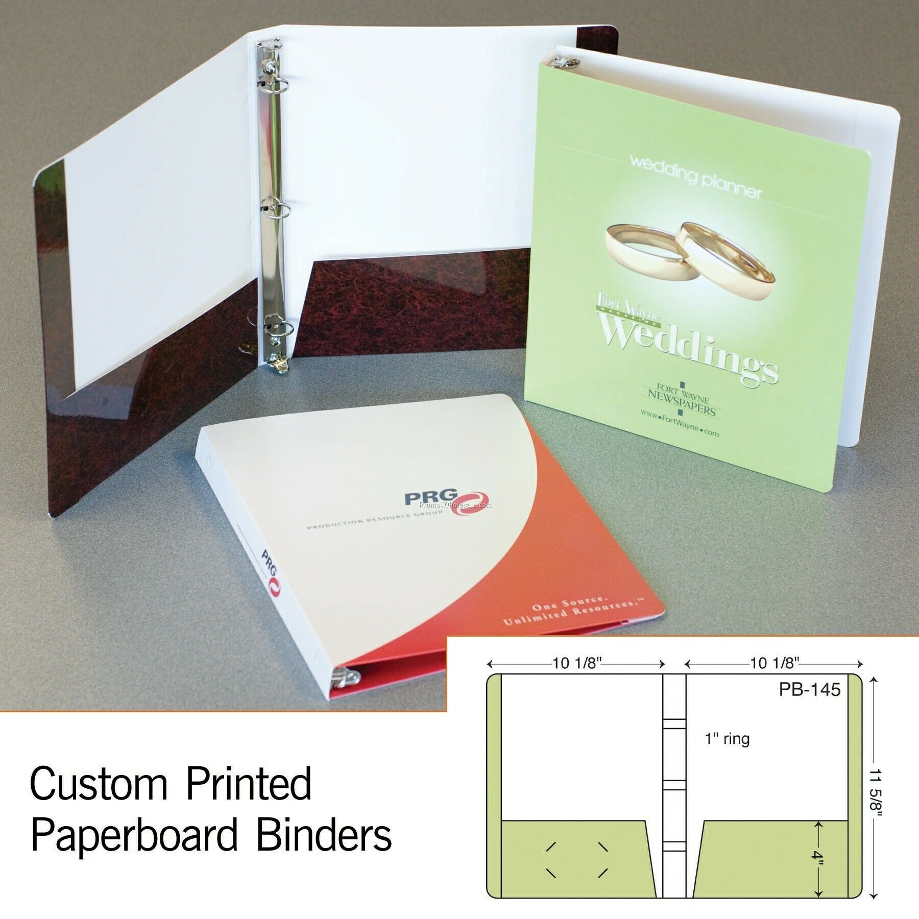 Laminated 3 Ring Binder W/ 2 Pockets - 2 Color (11-5/8"x10-1/8")