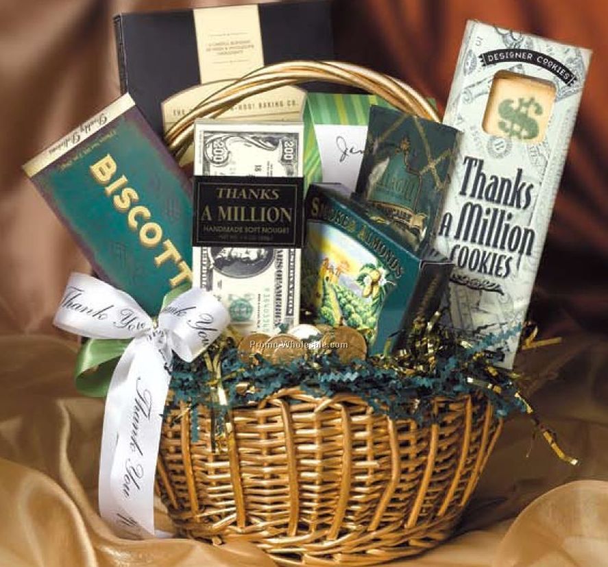 Large "thanks A Million" Money Gift Basket