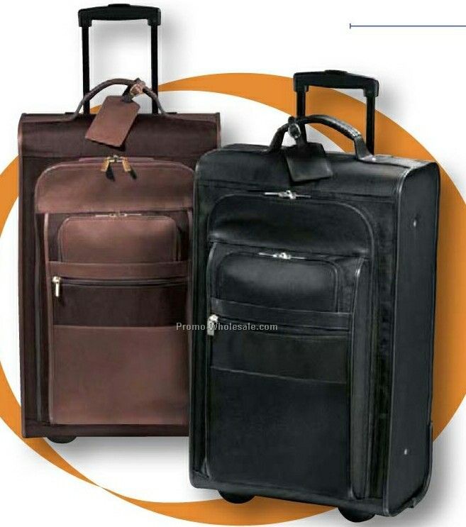 Leather/ Nylon Metro Suitcase On Wheels (13-1/8"x23-1/8"x13-3/4")
