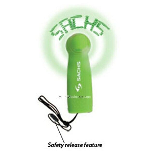 Light Up Message Fan - (Translucent Or Solid Green Body) - Green LED