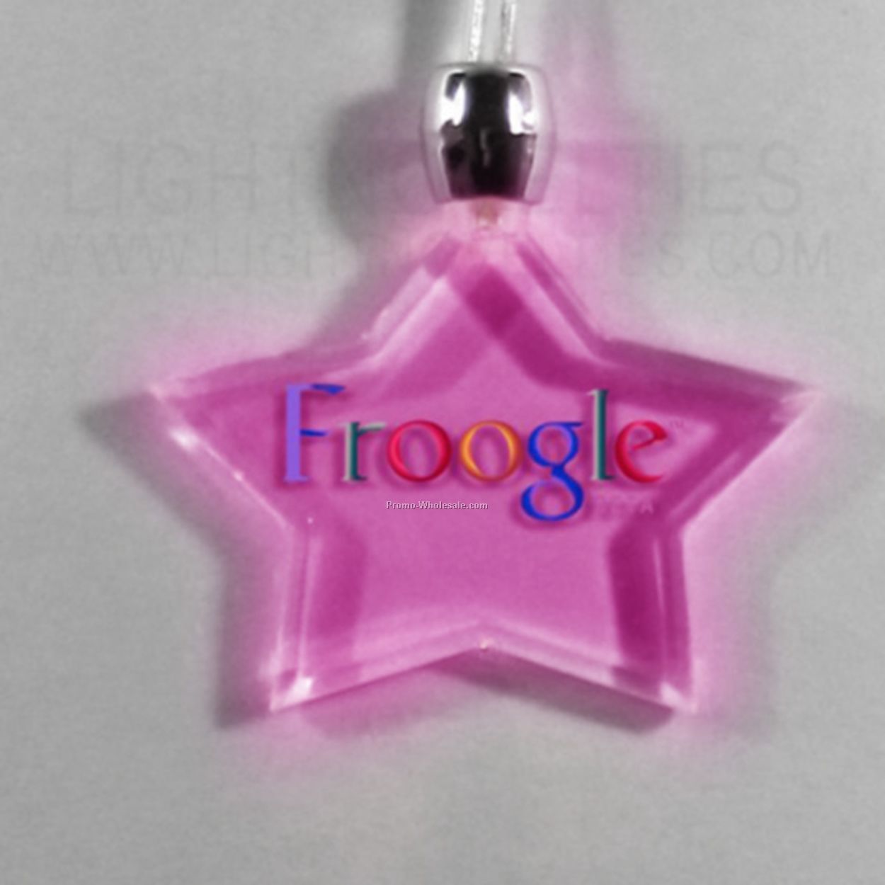 Light Up Pendant Necklace - Star - Purple Or Pink