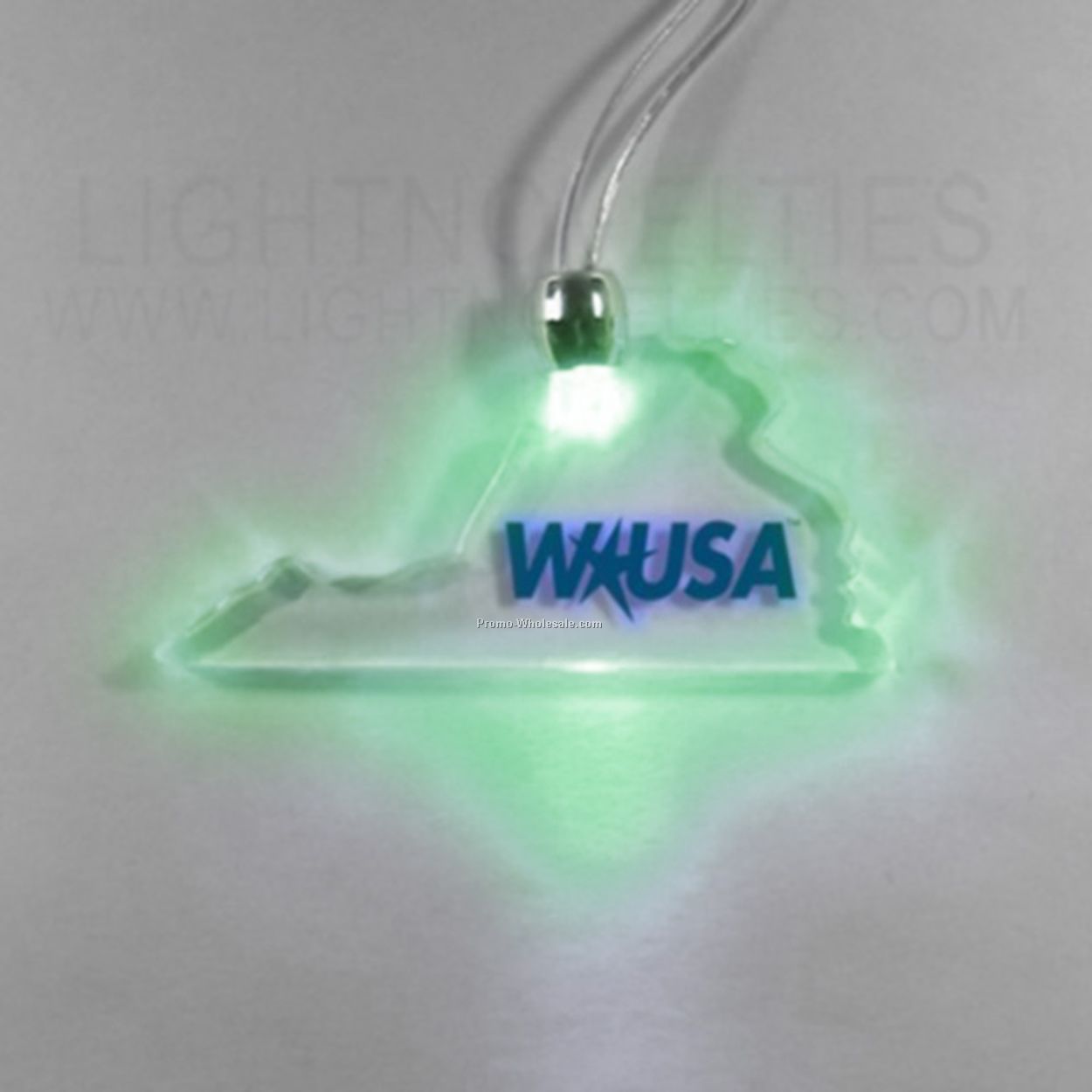 Lighted Necklace - Virginia - Green Or Blue