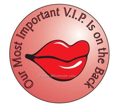 Lips Round Photo Hand Mirror W/ Full Mirror Back (2-1/2")