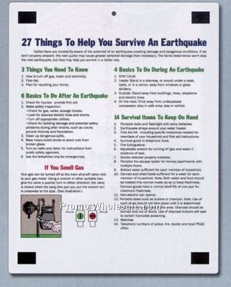 Magnetic Memo Board With Earthquake Readiness Chart Back Stock Layout