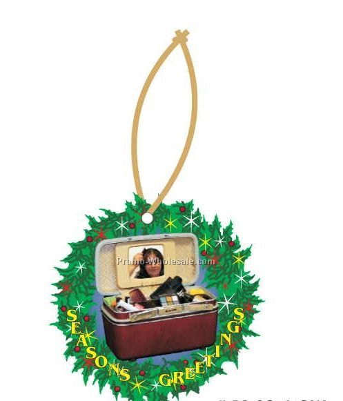 Makeup Case Executive Line Wreath Ornament W/ Mirrored Back (6 Square Inch)