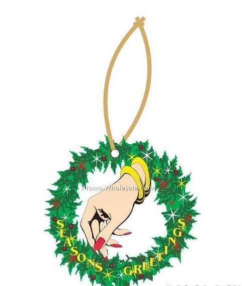 Manicured Hand Executive Line Wreath Ornament W/ Mirrored Back (8 Sq. Inch)