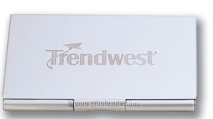 Matte Satin Finish Over Brass Business Card Holder (Laser Engraved)