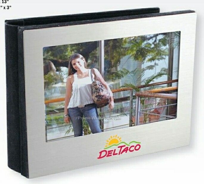 Matte Silver Photo Album/100 Photo Holder (Pad Printed)