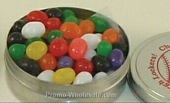 Medium Silver Pocket Tin Filled W/ Jelly Beans