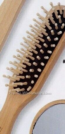 Medium Wooden Hair Brush With Handle