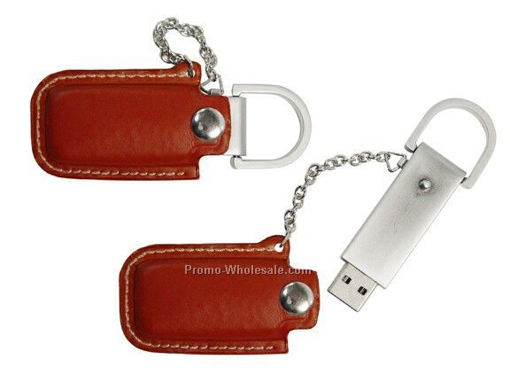 Metal USB With Leather Case