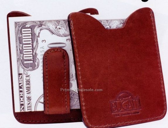 Money Clippocket W/ Leather Pocket (Saddlehide)