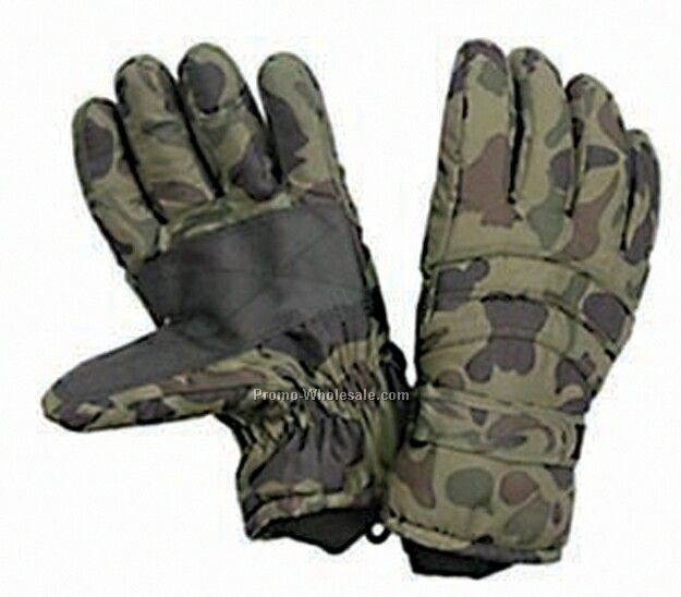 Moss Green Camo Gloves