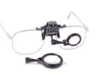 Oculens Clip On Flip Up Eyeglass Magnifier Set W/ Case