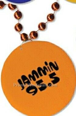 Orange Bead Necklace With Orange Medallion