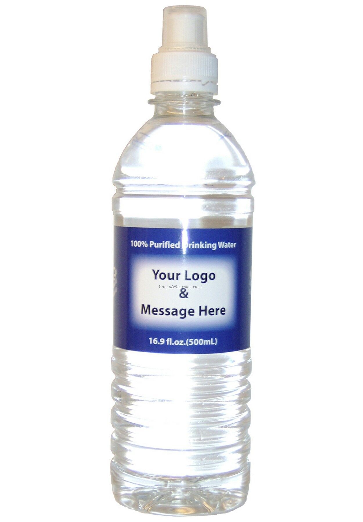Private Labeled Bottled Water - 16.9 Oz. Sports Cap