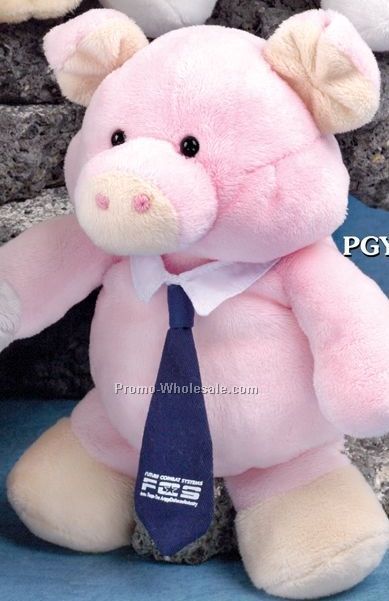 Pudgy Plush Stuffed Pink Piggy (9")