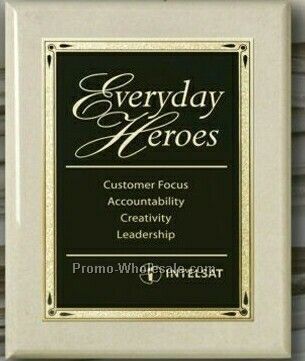 Recycled Copy Paper Cream Plaque With Lasered Plate (9"x12")