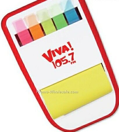 Red Desktop Sticky Notes & Flags Dispensers