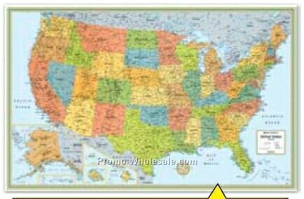 Reduced Size - Classic Us Wall Map (32"x21")