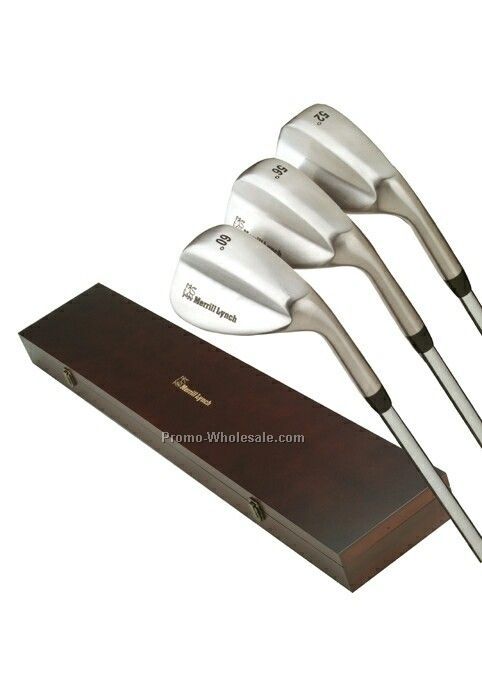 Sedona Three Wedge Golf Set W/Wood Box