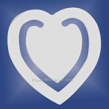 Silver Plated Heart Shaped Bookmarker (Screened)