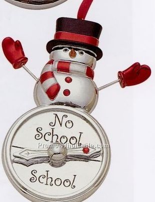 Silverplated Snow Day Snowman Ornament