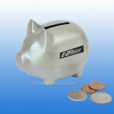 Small Pig Bank Brushed Finish (Engraved)