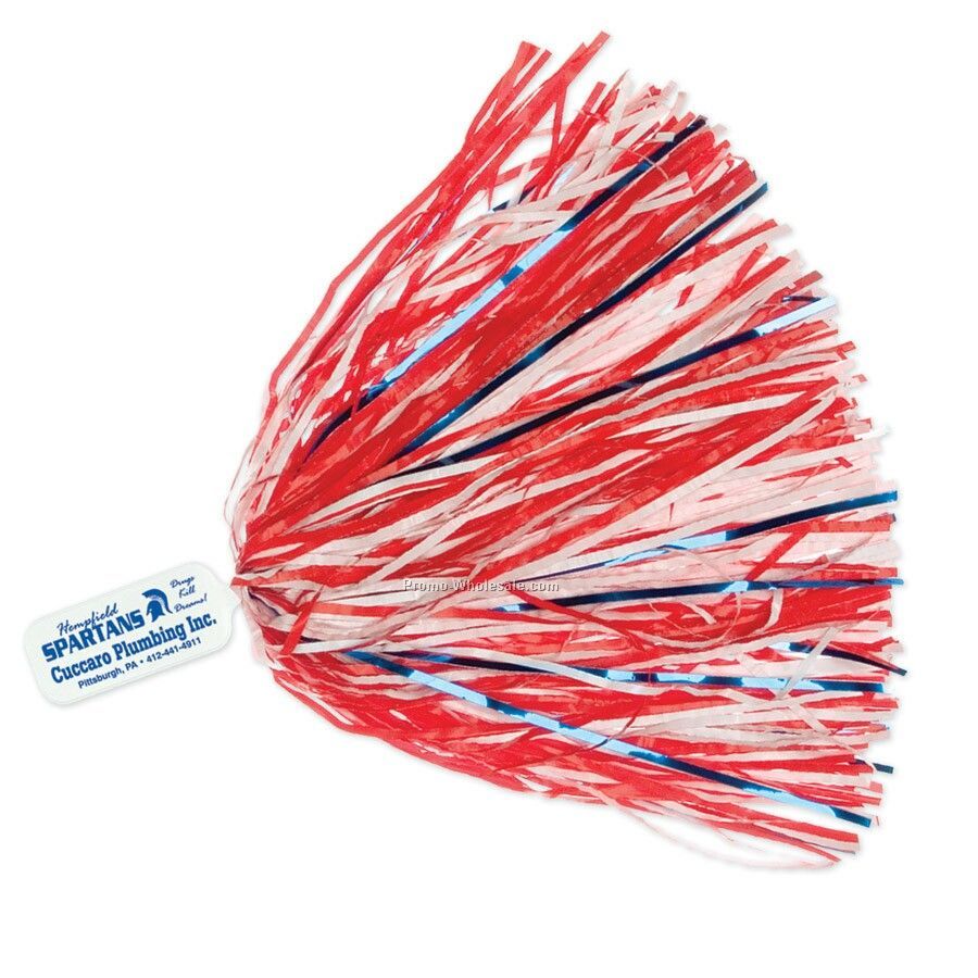 Solid Handle Glitter Poms W/ Paddle Handles - 750 Streamer