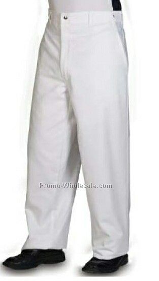 Solid White 65/35 Poly Cotton 7 Oz. Chef Pant - 28w-50w Inseam