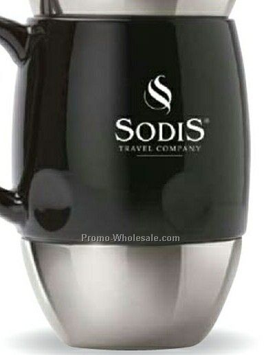 Sovrano Black Vespas III 15 Oz. Ceramic/Steel Mug (Print)