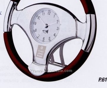 Steering Wheel Clock With White Face