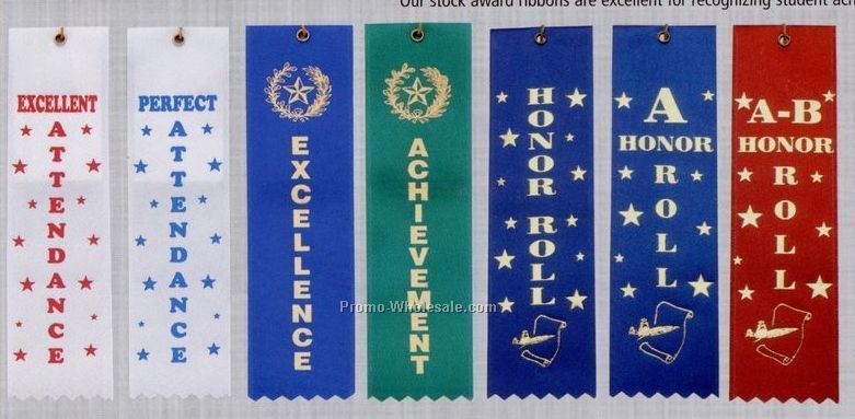 Stock Award Ribbon (Card & String) - Spelling - 4th Place