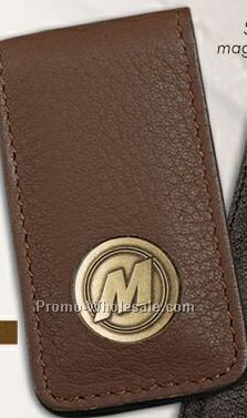 Tan Cameo Money Clip W/ Laser Quick 3/4" Insert