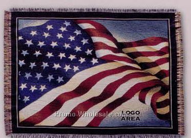 Tapestry Stock Woven Throws - U.s. Flag (53"x67")