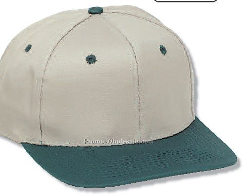 Two-tone Cotton Twill Pro Caps With Khaki Crown