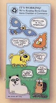 White Paper Environmental Stickers With Animals