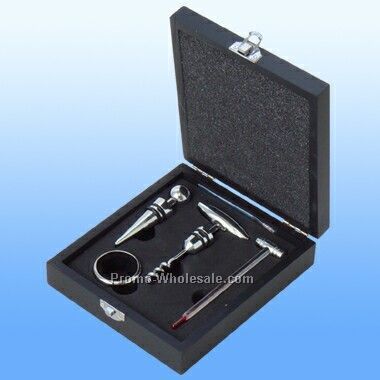 Wine Opener/Ring/Thermometer & Stopper Set (Engraved)
