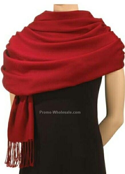 Wolfmark Red Pashmina Silk/Wool Blend Scarf