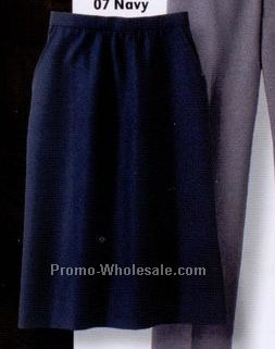 Women's Polyester Flat Front Skirt / Black / Sizes 4-20
