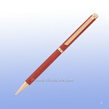 Wood Mechanical Pencil With Gold Accent (Engraved)