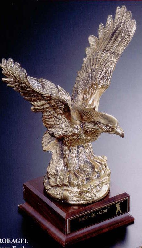 Zinc Large Eagle Sculptures On 5-1/2" Square Base