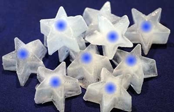 1-1/2" Light Up Star Ice Cube - Blue