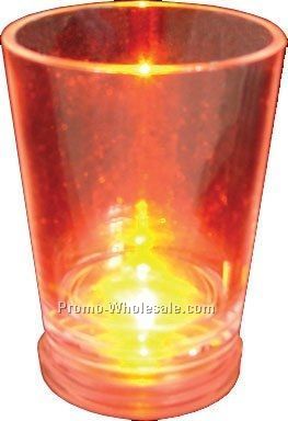 1-1/2 Oz. Frosted Or Clear Light Up Shot Glass W/ Orange LED