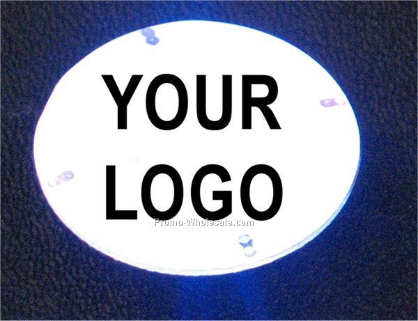1-1/4" Round Light Up Button W/ Magnet Back (White)