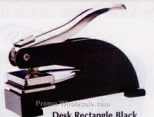 1"x2" Desk Black Rectangle Embosser Stamp