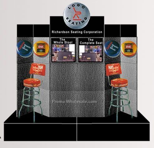 10-ft. Pedestal Base Display (18 Panel/ 2 Lt Box/ Sign)