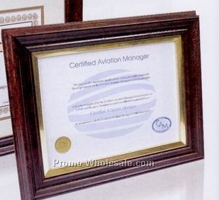 11"x14" Monarch Rosewood Burl Certificate Frame W/ Double Matboard